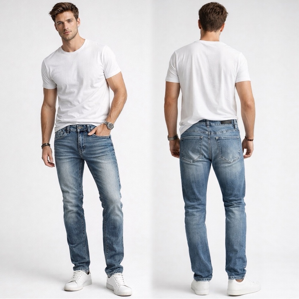 Kenneth Cole Slim Fit Jeans Men’s 28x30 Medium Wash Denim Skinny Modern Stretch